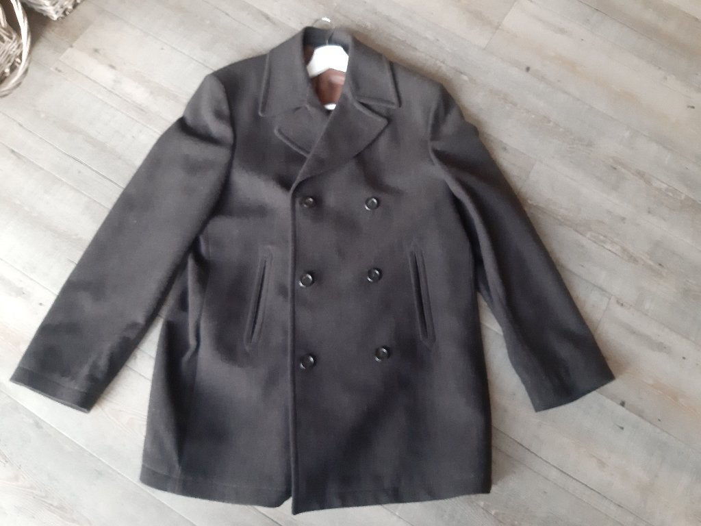 bruine wollen heren winterjas Traffic maat 54, Kleding | Heren, Jassen | Winter, Ophalen, Maat 52/54 (L), Bruin, Zo goed als nieuw