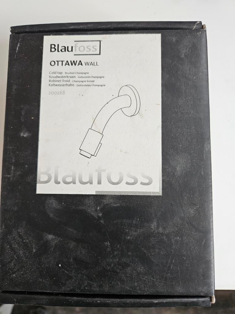 Blaufoss Ottawa Wall Koudwaterkraan Geborsteld Champagne, Ophalen of Verzenden