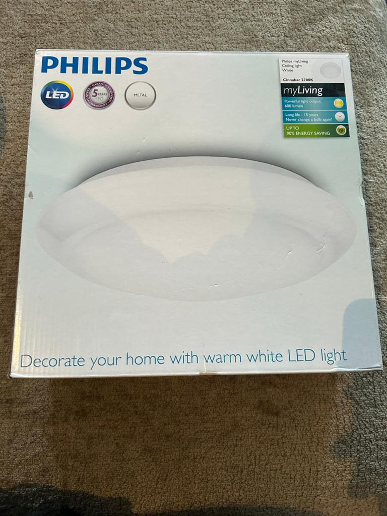 Philips myLiving Cinnabar LED Plafondlamp 2700K Wit, Ophalen of Verzenden, Nieuw, Metaal