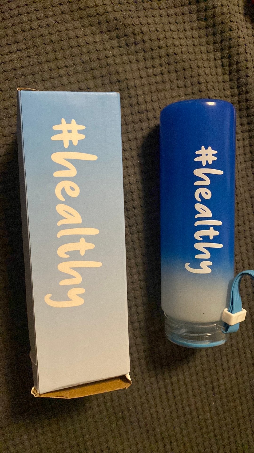 2 NIEUWE GLAZEN DRINKFLESSEN / BIDONS - HEALTHY, Ophalen, Nieuw