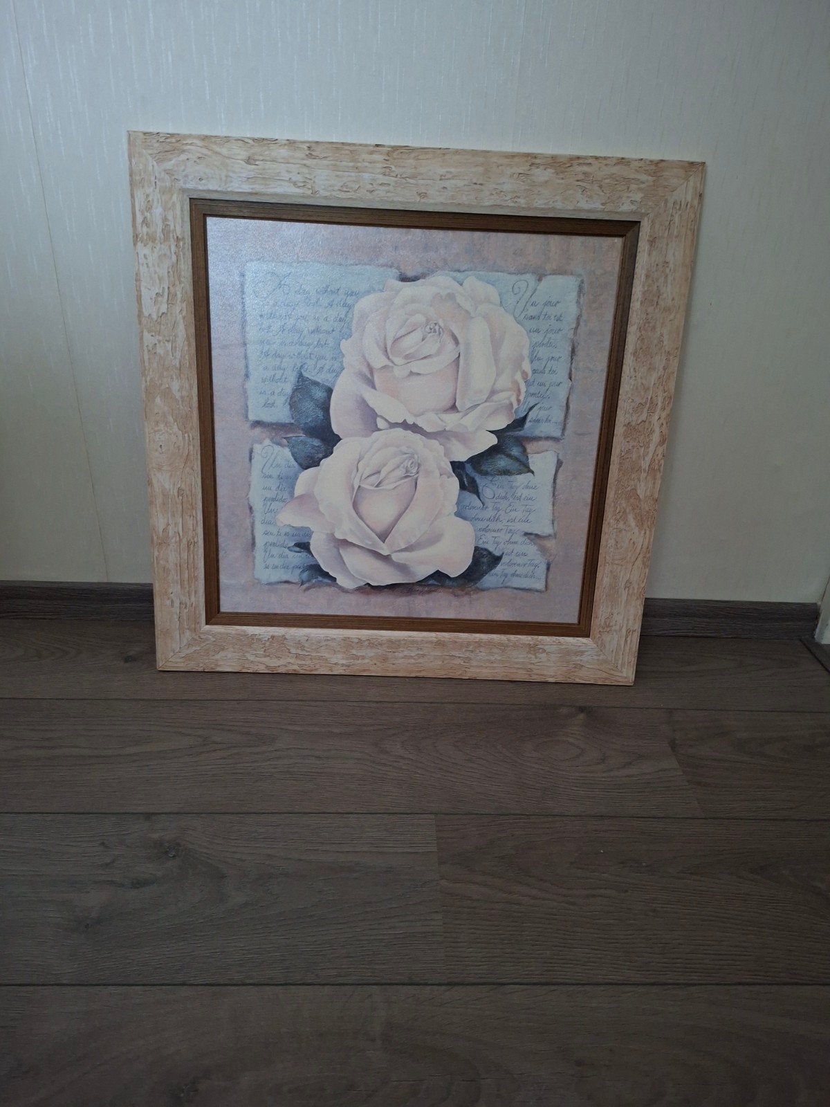 Origineel Ibiza schilderij met rozen, 66x66cm,, Ophalen of Verzenden, Bloemen