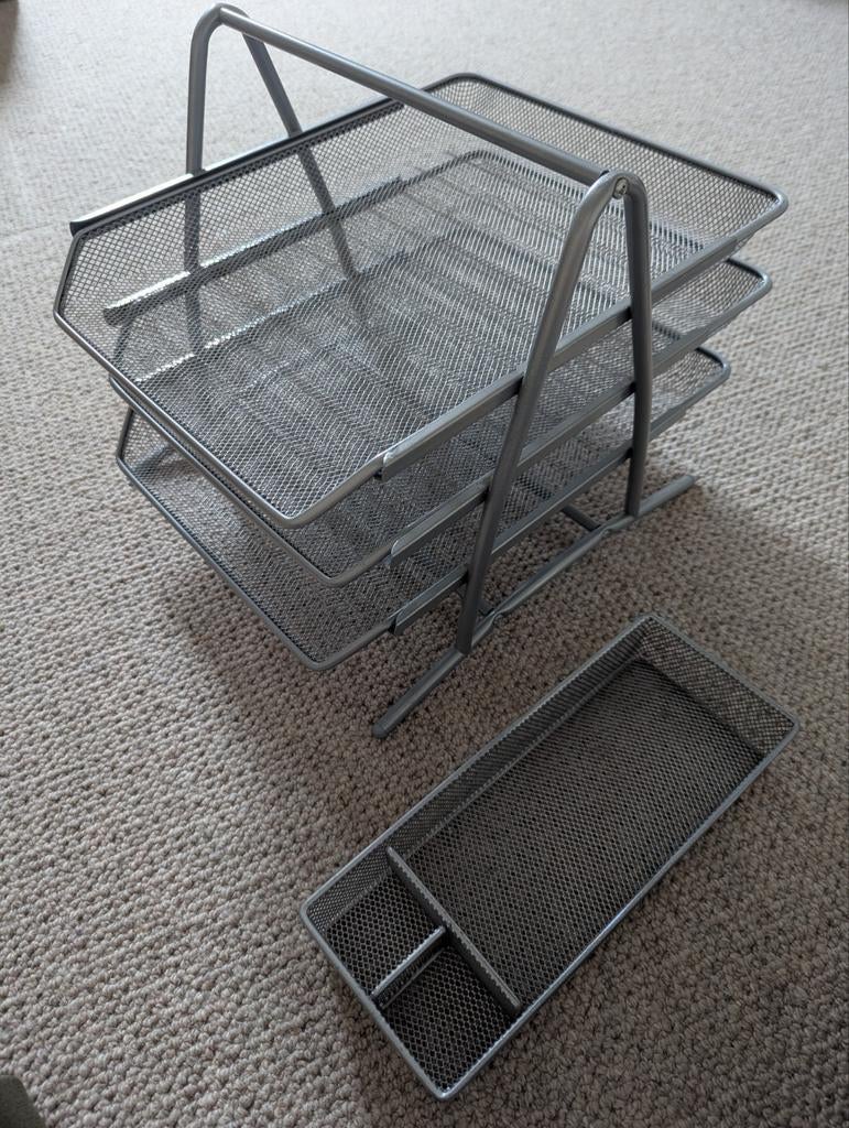 Bureau organizer 3 lagen met los pennenbakje, Ophalen, Gebruikt
