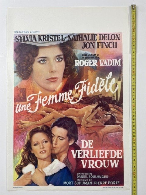 poster Sylvia Kristel 'une femme fidele' 1976, Ophalen of Verzenden, Zo goed als nieuw, A1 t/m A3, Film en Tv