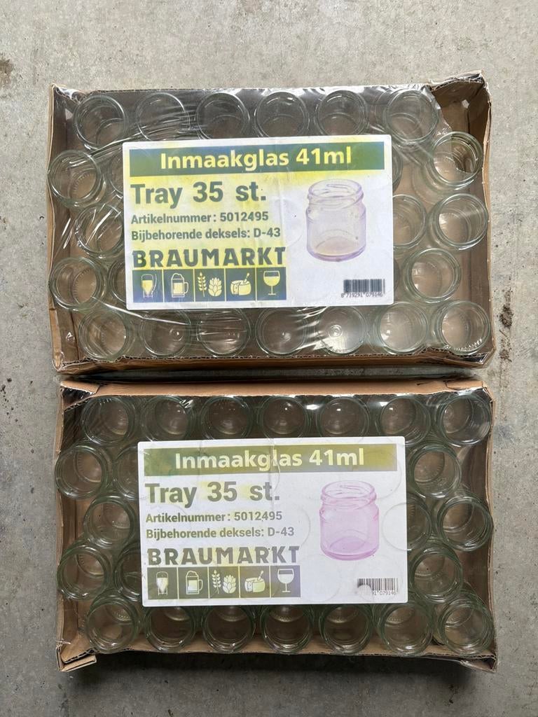 70x Inmaakglas/-potjes rond inhoud 41 ml/50 mg - Braumarkt, Ophalen of Verzenden, Nieuw, Glas, Pot, Bus of Blik