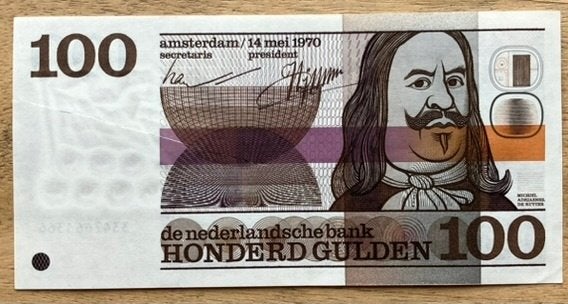 100 gulden 1970 Michiel de Ruyter, Ophalen, 100 gulden, Los biljet