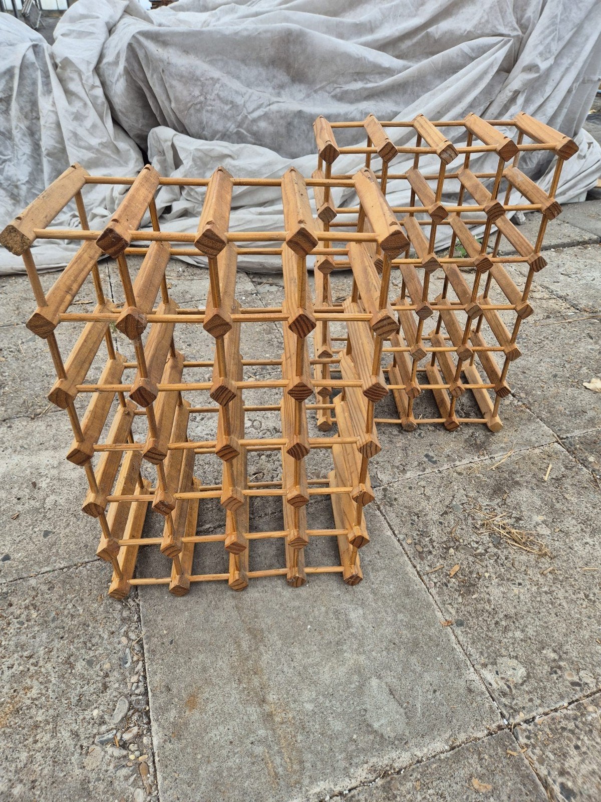 Oude Wijnrekken, per stuk te koop. 2 voor 75,00, Ophalen, Gebruikt, 15 tot 25 flessen, X