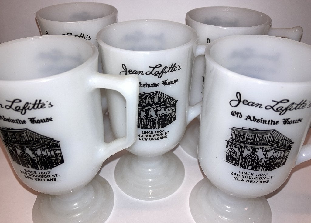 5 Vintage melkglas bekers OPAAK Glas Absinthe € 19,95 5 stks, Ophalen