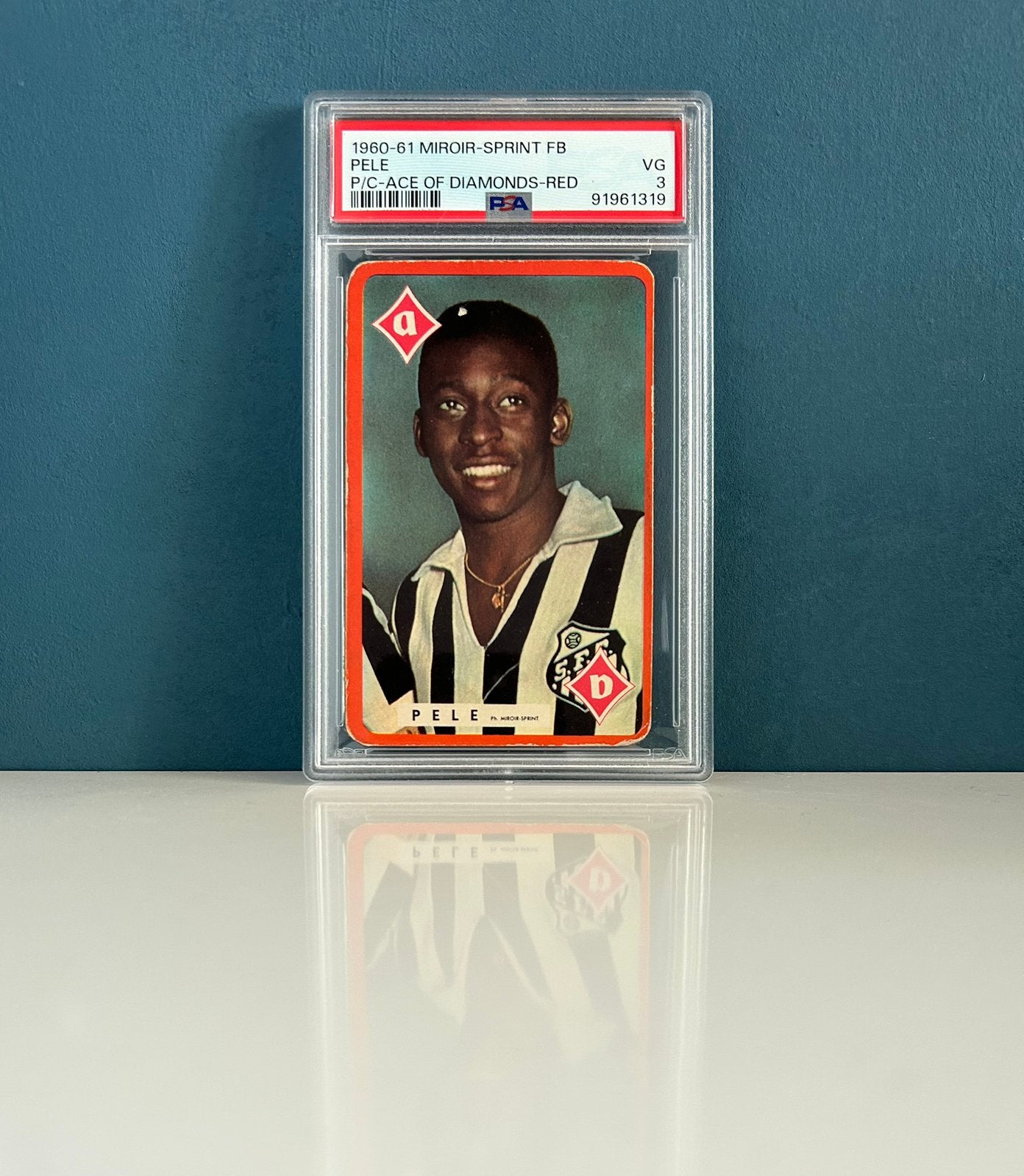 Pele 1960 Miroir Sprint PSA 3, Ophalen of Verzenden, Zo goed als nieuw, Buitenlandse clubs, Poster, Plaatje of Sticker