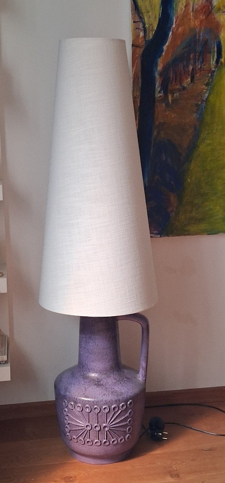 vintage retro vloerlamp, Ophalen, Keramiek, Vintage