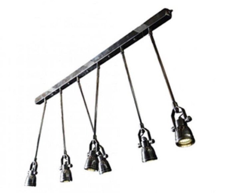 Industriële hanglamp Spider modern zilver metaal vintage, Ophalen of Verzenden, Zo goed als nieuw, Metaal