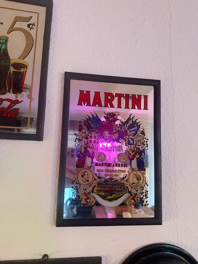 Vintage Martini Spiegel, Ophalen of Verzenden, Gebruikt, Reclamebord