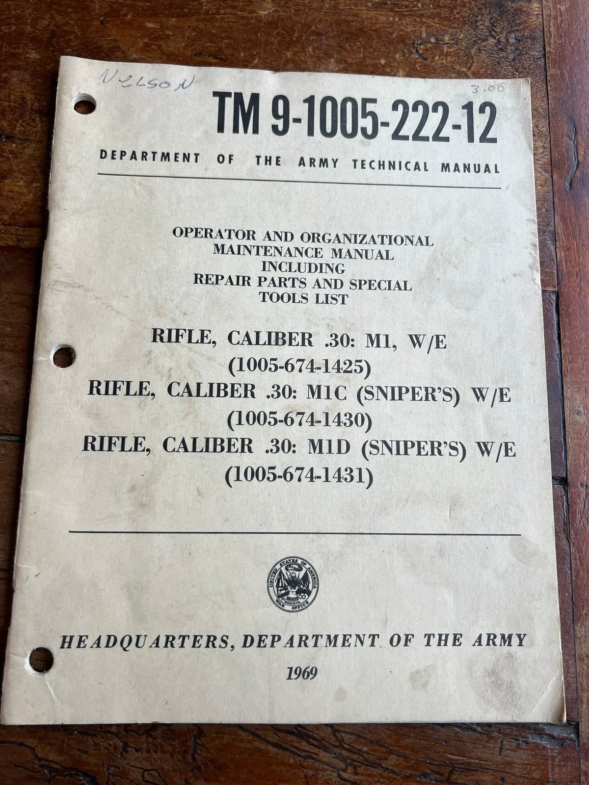 WO2 Vietnam M1 Garand .30 voorschrift 1969 Sniper etc, Amerika, Verzenden, Boek of Tijdschrift, Landmacht