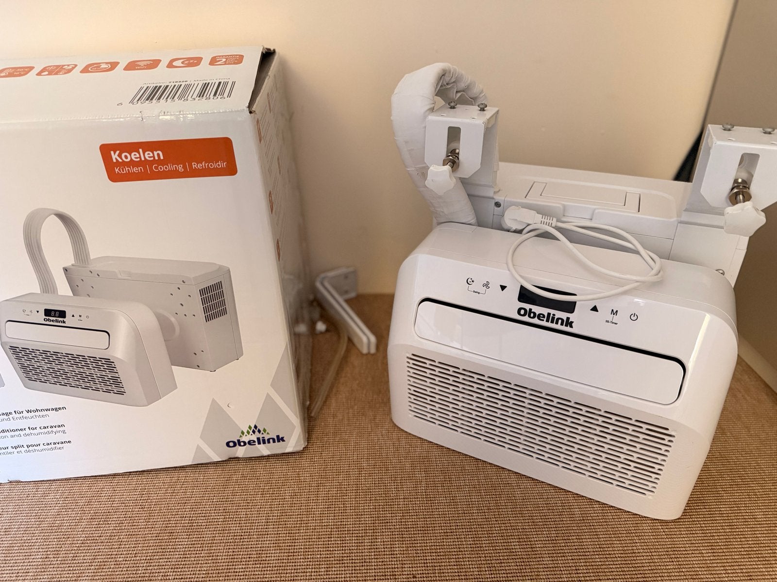 Obelink CA-3000 split airco voor caravan/camper, Energieklasse A of zuiniger, Minder dan 60 m³, 2 snelheden, Ophalen of Verzenden