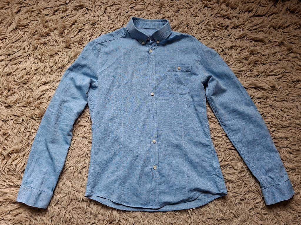 Zgan. Mooi Linnen/katoen overhemd Drykorn. Mt. S slimfit, Kleding | Heren, Drykorn, Blauw, Halswijdte 38 (S) of kleiner, Ophalen of Verzenden