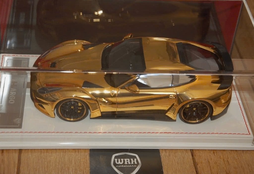 1:18 FERRARI F12 N LARGO chrome gold 5/6 Davis Giovanni WRH, Verzenden, Zo goed als nieuw, Auto, Overige merken