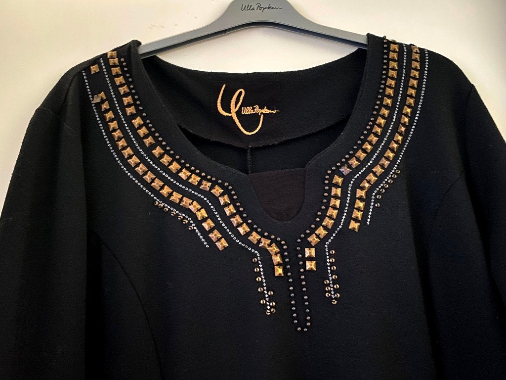 Ulla Popken jurk tuniek zwart, maat 50-52, Verzenden, Zwart, Maat 46/48 (XL) of groter, Zo goed als nieuw