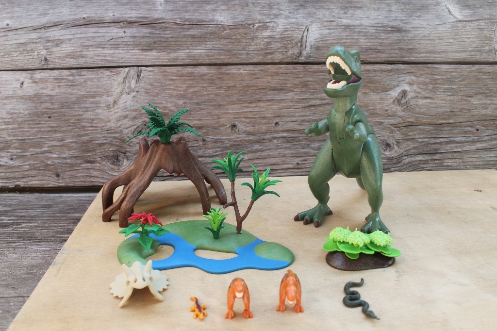 Playmobil 4171 T-Rex met velociraptors, Ophalen of Verzenden, Zo goed als nieuw, Complete set