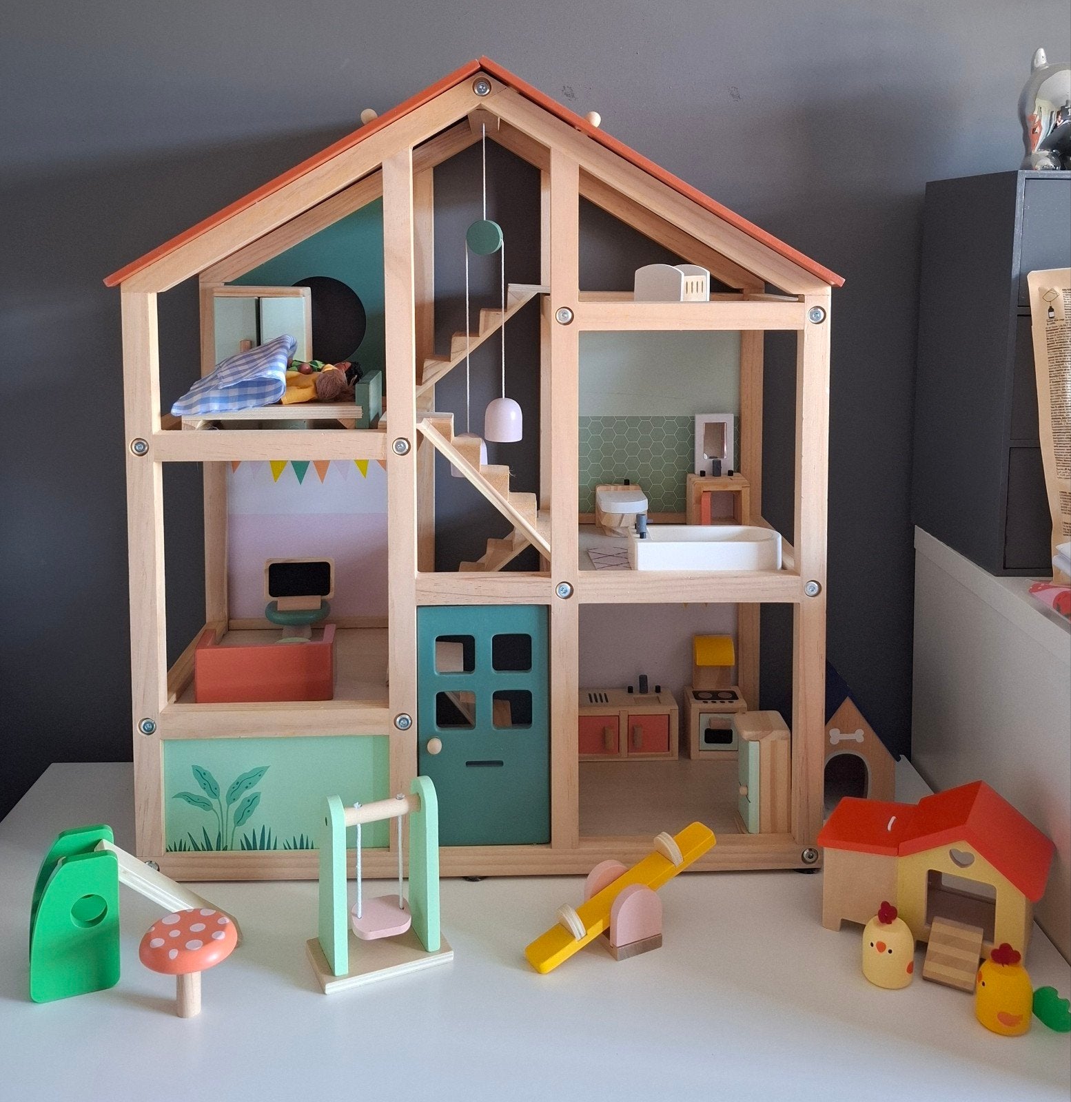 Houten Poppenhuis hema in zeer goede staat, Kinderen en Baby's, Speelgoed | Poppenhuizen, Ophalen of Verzenden, Zo goed als nieuw
