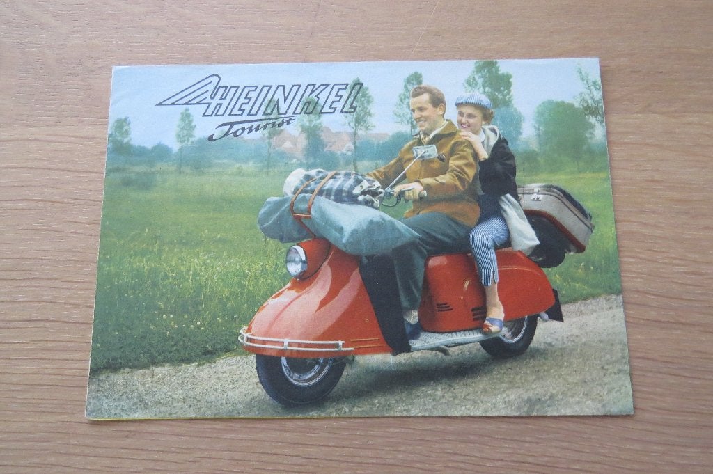 Originele folder Heinkel Tourist (1956), Verzenden, Gelezen, Folder