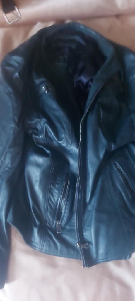 BLAUWE LEREN DAMES JAS, Ophalen, Nieuw, Maat 46/48 (XL) of groter, Blauw