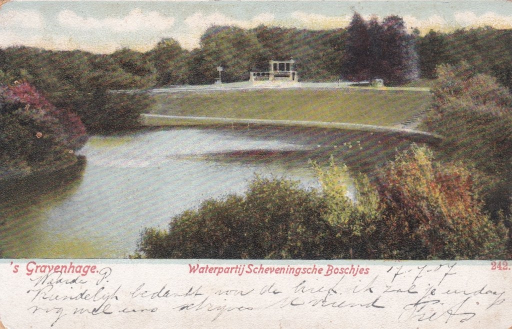 18652 s gravenhage Waterpartij Scheveningsche Boschjes 1907, Verzenden, Voor 1920, Gelopen, Zuid-Holland