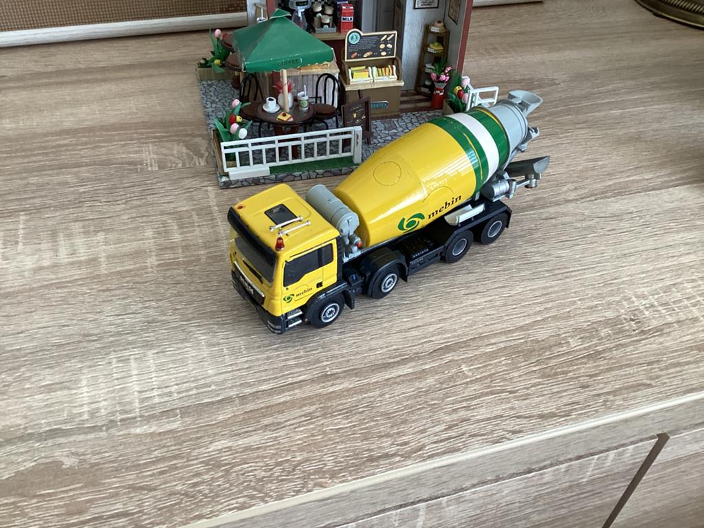 MAN Cementmixer Mebin - Mist trapje en zwaailamp, Overige merken, Gebruikt, 1:32 tot 1:50, Ophalen of Verzenden
