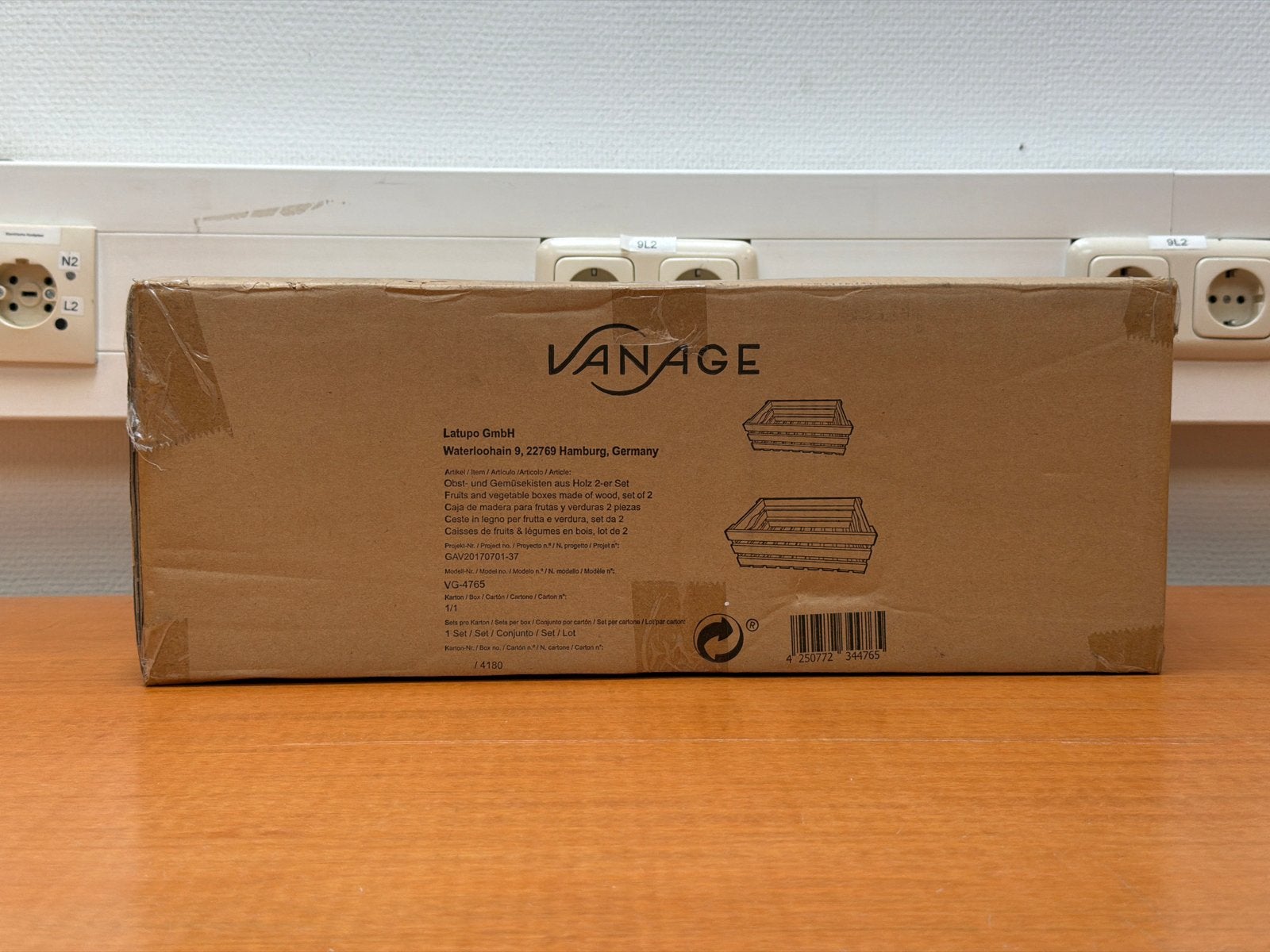 VANAGE Houten Kisten voor Fruit en Groenten - Set van 2, Overige typen, -, Hout, -