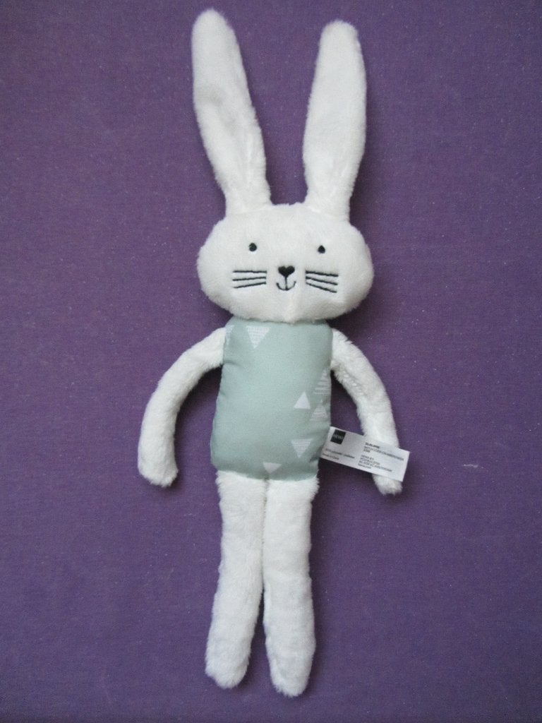 HEMA Knuffel KONIJN. 30 CM. WIT - MINTGROEN **Nieuw**, Hema, Ophalen of Verzenden, Met label, Middelgroot (20 tot 80 cm)