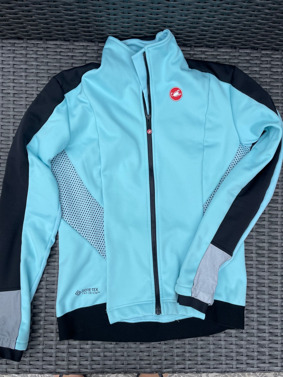 Castelli Gore-Tex Infinium Fietsjack Maat M, Maat 38/40 (M), Blauw, Ophalen of Verzenden, Zo goed als nieuw
