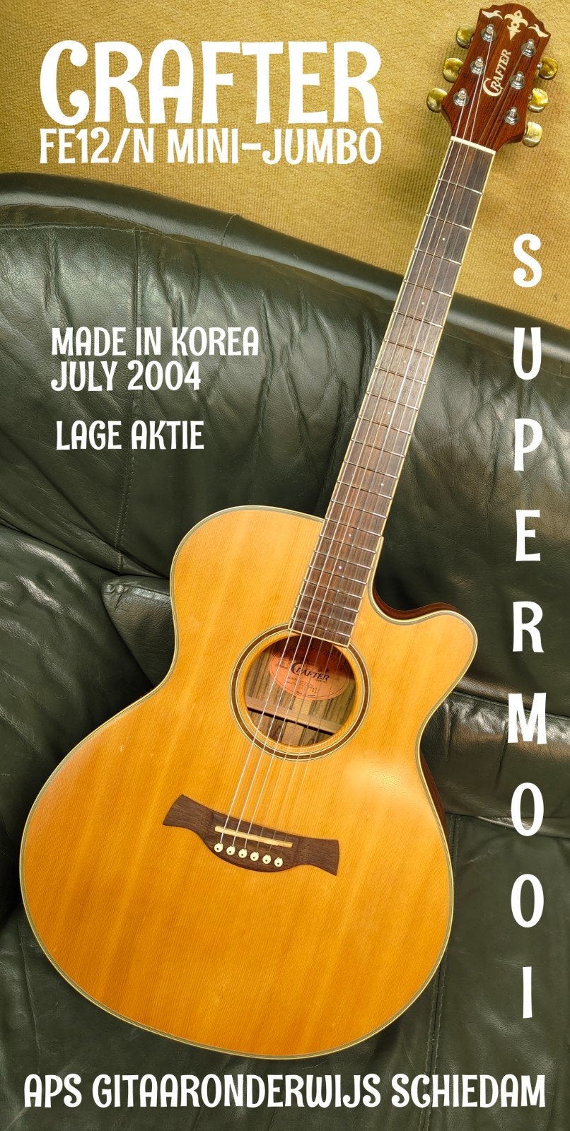 NETTE CRAFTER FE12N MINI-JUMBO KOREA JULY 2004, Muziek en Instrumenten, Snaarinstrumenten | Gitaren | Akoestisch, Ophalen of Verzenden