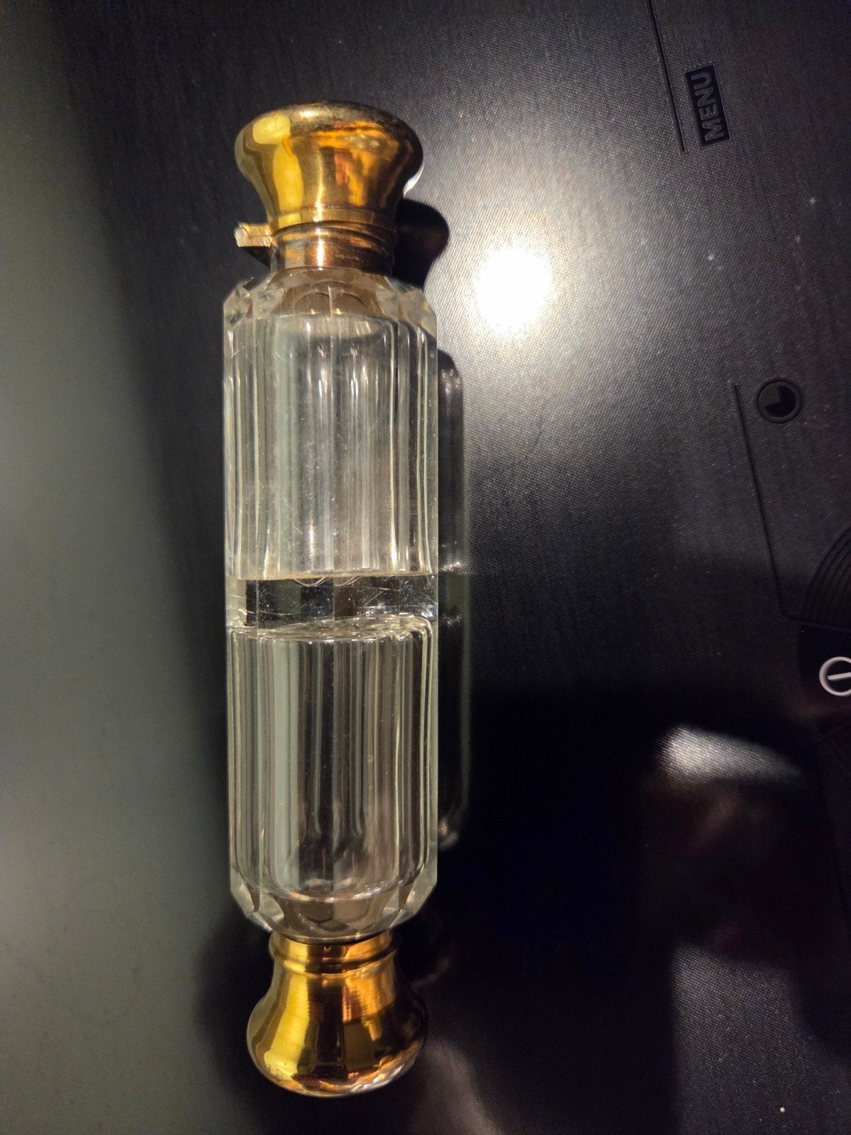 Jugendstil dubbele parfumflakon vermeil op zilverl, Antiek en Kunst, Ophalen of Verzenden