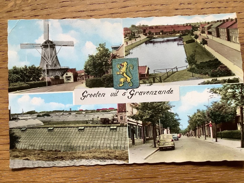 ‘s-Gravenzande 1959 vierluik, Verzamelen, Ophalen of Verzenden, 1940 tot 1960, Gelopen, Zuid-Holland