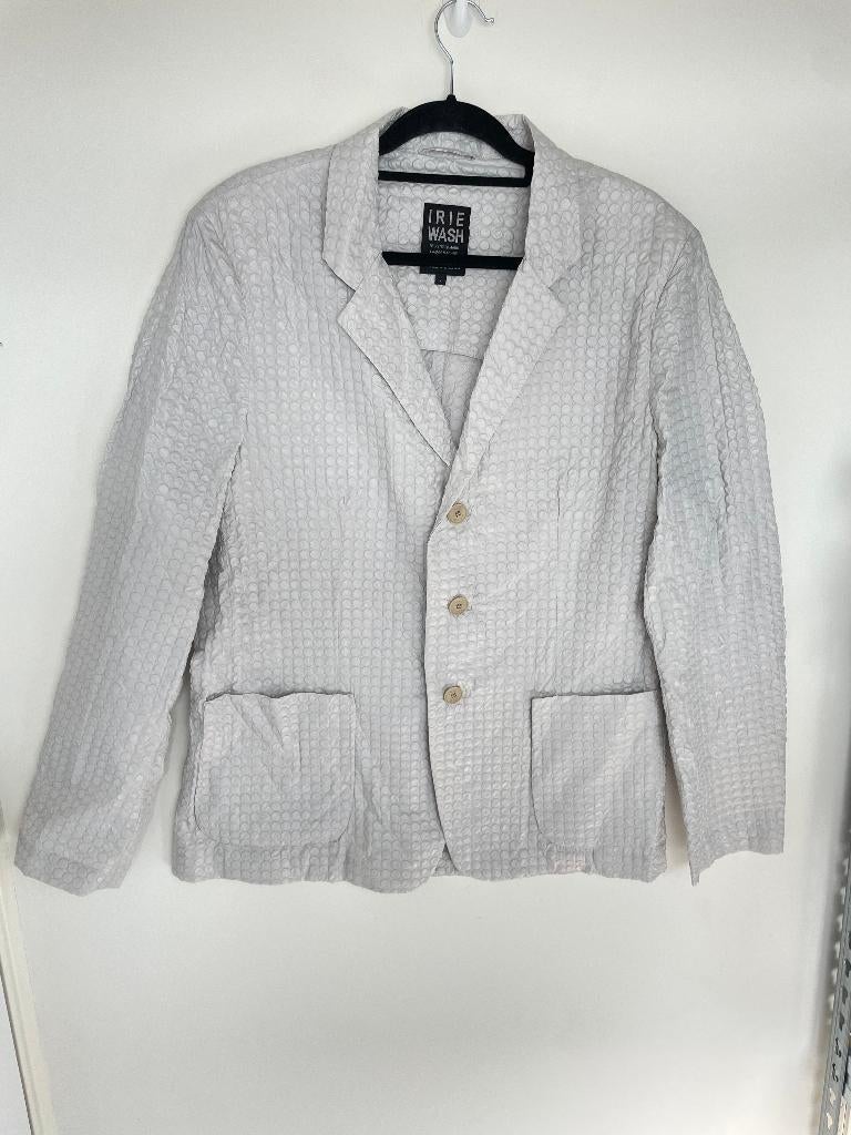 Irie Wash blazer maat L grijs bubbel structuur recht, Irie Wash, Zo goed als nieuw, Jasje, BOUTIQUE@irieparis.com