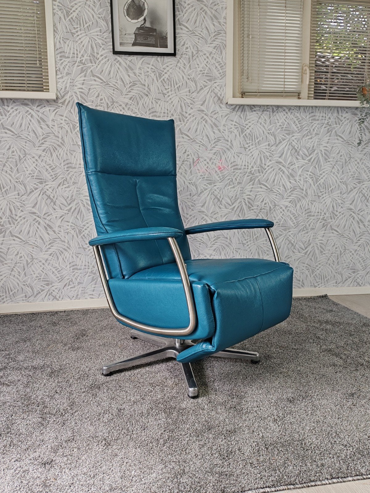 Gealux leren design relax fauteuil handmatig, 75 tot 100 cm, Ophalen of Verzenden, Zo goed als nieuw, Gealux