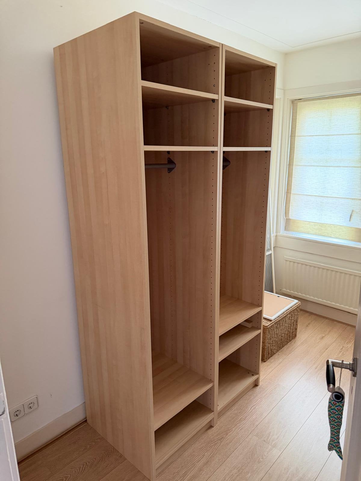 IKEA PAX-kasten berken-fineer (zonder deuren), Ophalen, Gebruikt, 200 cm of meer, Met plank(en)