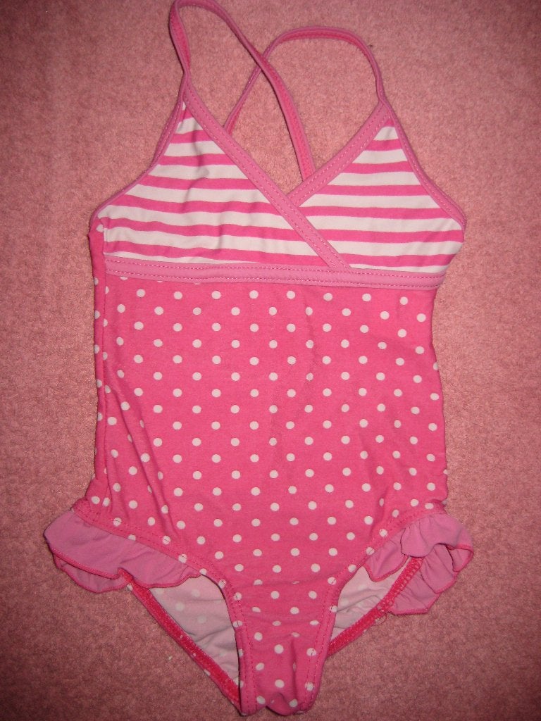 Roze/witte badpak, 80, Prenatal, Meisje, Badpak, Ophalen of Verzenden, Zo goed als nieuw