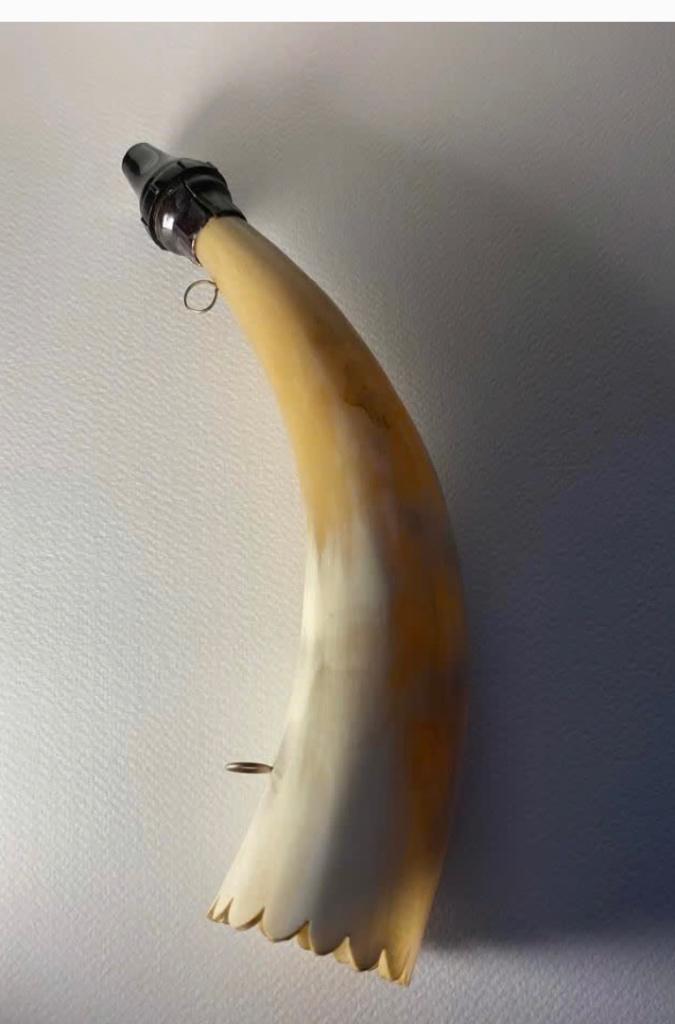 Vintage Mooie item van hoorn, fluit doet het niet., Antiek en Kunst, Curiosa en Brocante, Ophalen of Verzenden