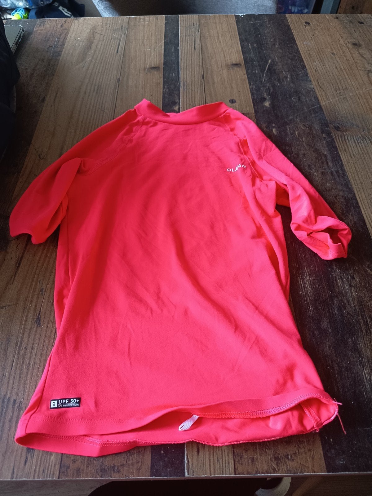UV-shirt OLAIAN maat 140/146, Gebruikt, Jongen of Meisje, Sport- of Zwemkleding, Ophalen of Verzenden