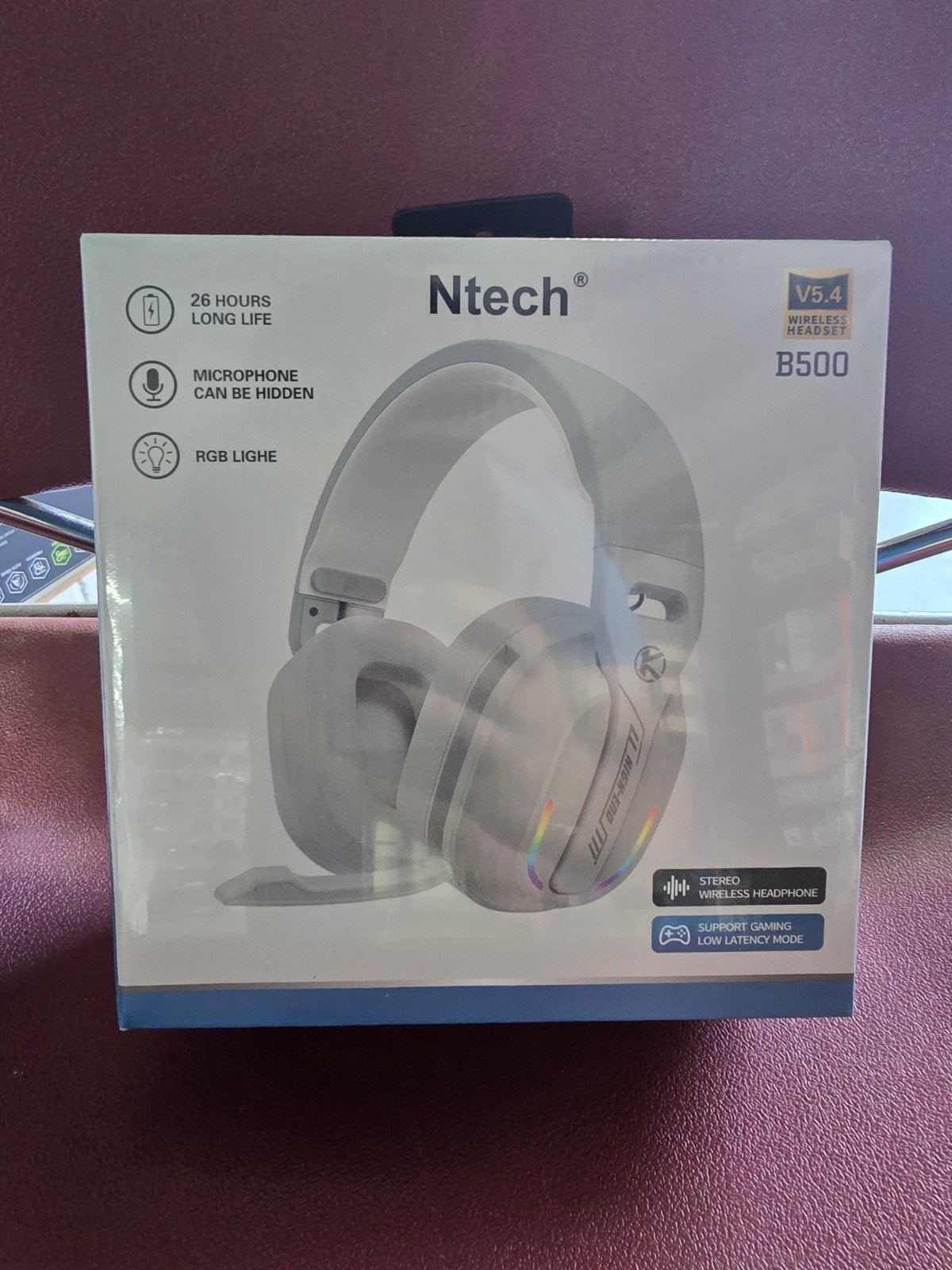 Draadloze Gaming Headset met RGB, Audio, Tv en Foto, Koptelefoons, Overige merken, Gaming, Zilver, Nieuw