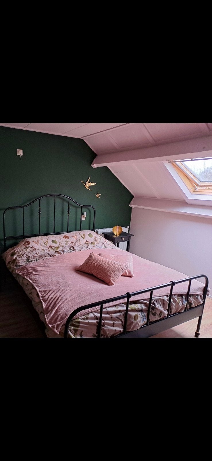 ikea Sagstua bed, Ophalen, 90 cm, Zwart, Tweepersoons