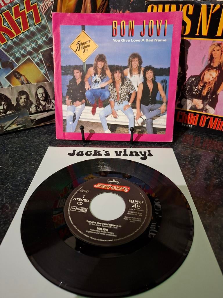Bon Jovi - You Give Love A Bad Name 7 inch vinyl 1986, Cd's en Dvd's, Vinyl | Rock, Ophalen of Verzenden, Zo goed als nieuw, Overige formaten