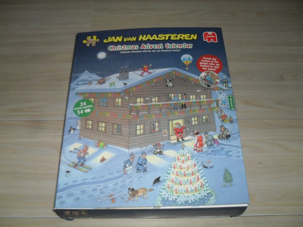 Jan van Haasteren  Adventkalender 24 puzzeltjes a 54 stukjes, Ophalen, Minder dan 500 stukjes, Zo goed als nieuw, Legpuzzel