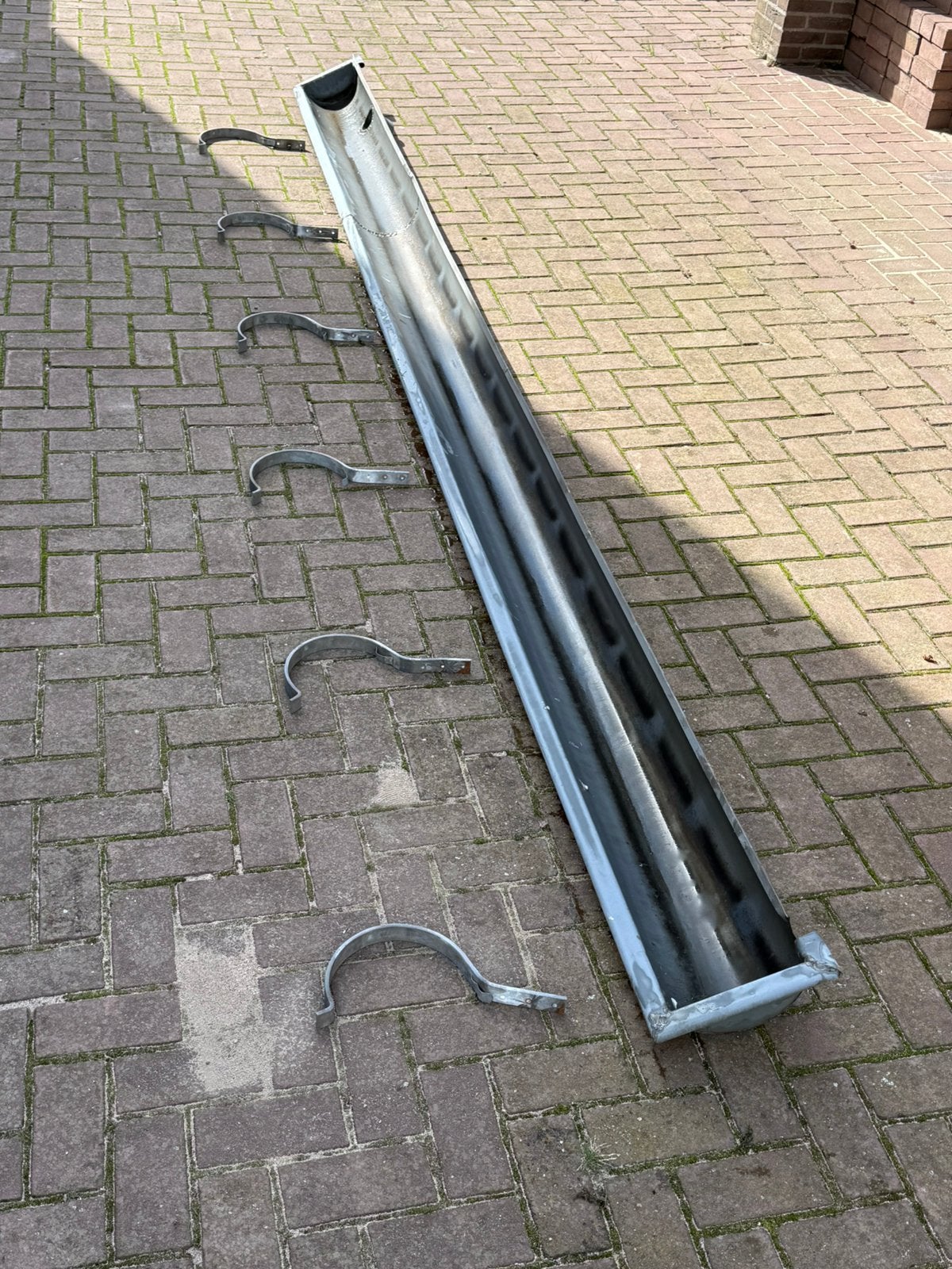 Dakgoot zink 442x24 cm + 6 draagbeugels, Ophalen, Gebruikt, Zink, Dakgoot