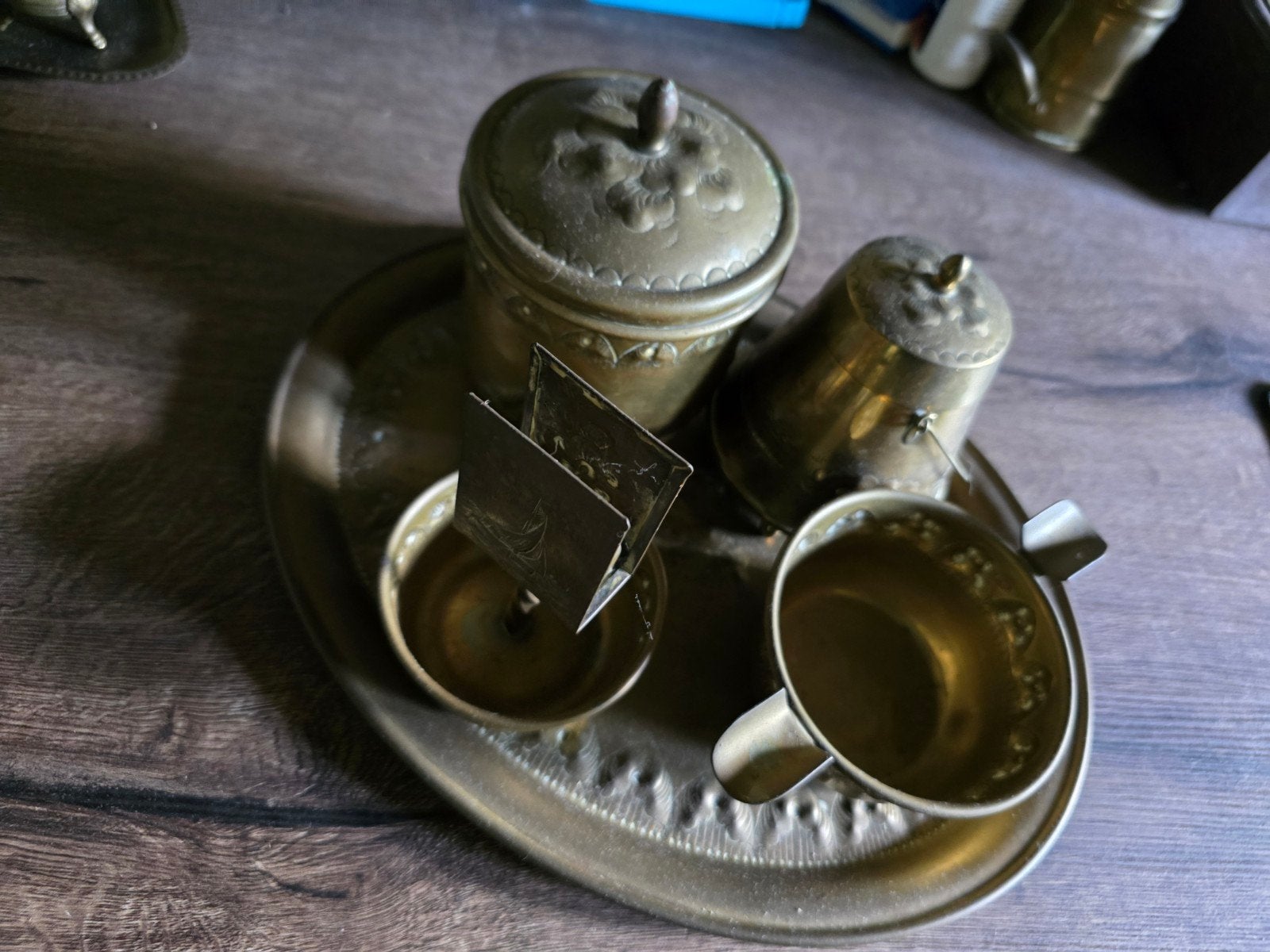 Vintage Koperen rokers Set met Dienblad, Ophalen of Verzenden