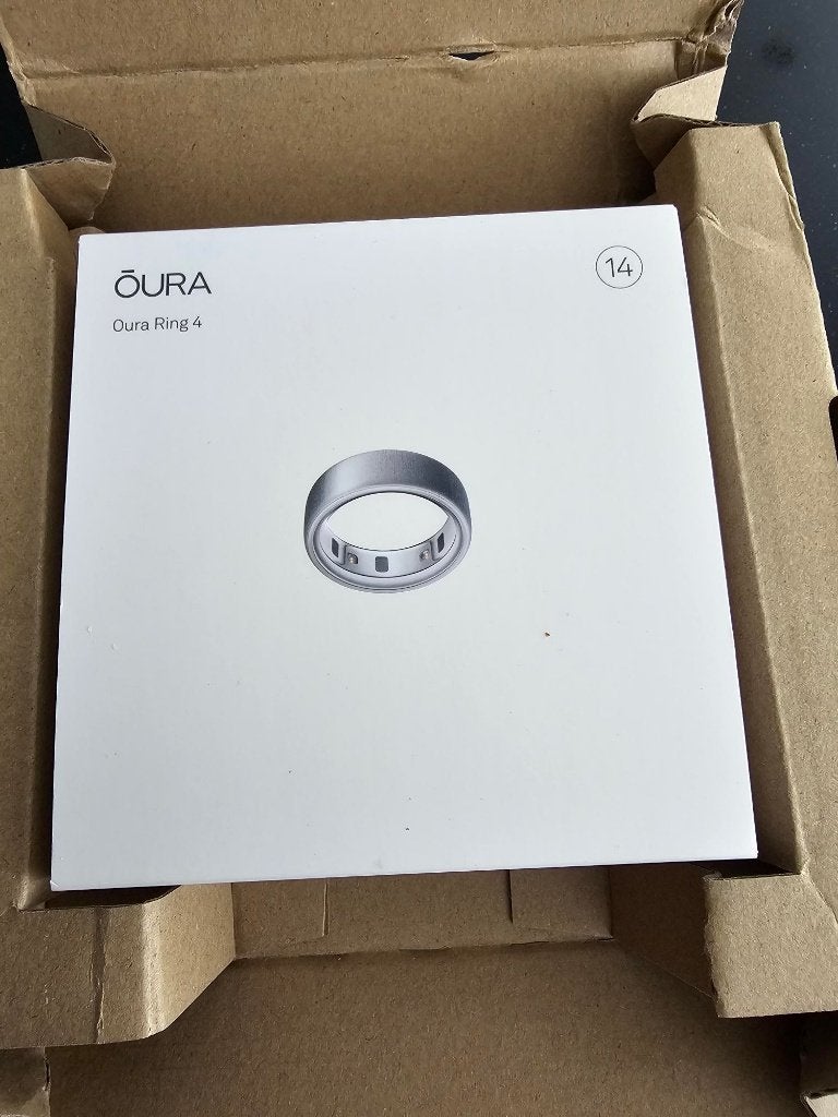 Oura Ring 4 - Maat 14 - Brushed Silver, Overige materialen, 20 of groter, Nieuw, Ophalen of Verzenden
