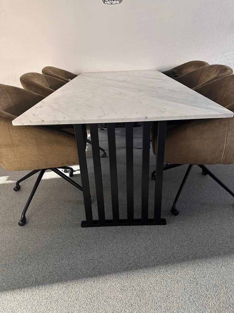 Marmer eettafel, Ophalen, Zo goed als nieuw, Rechthoekig, 50 tot 100 cm