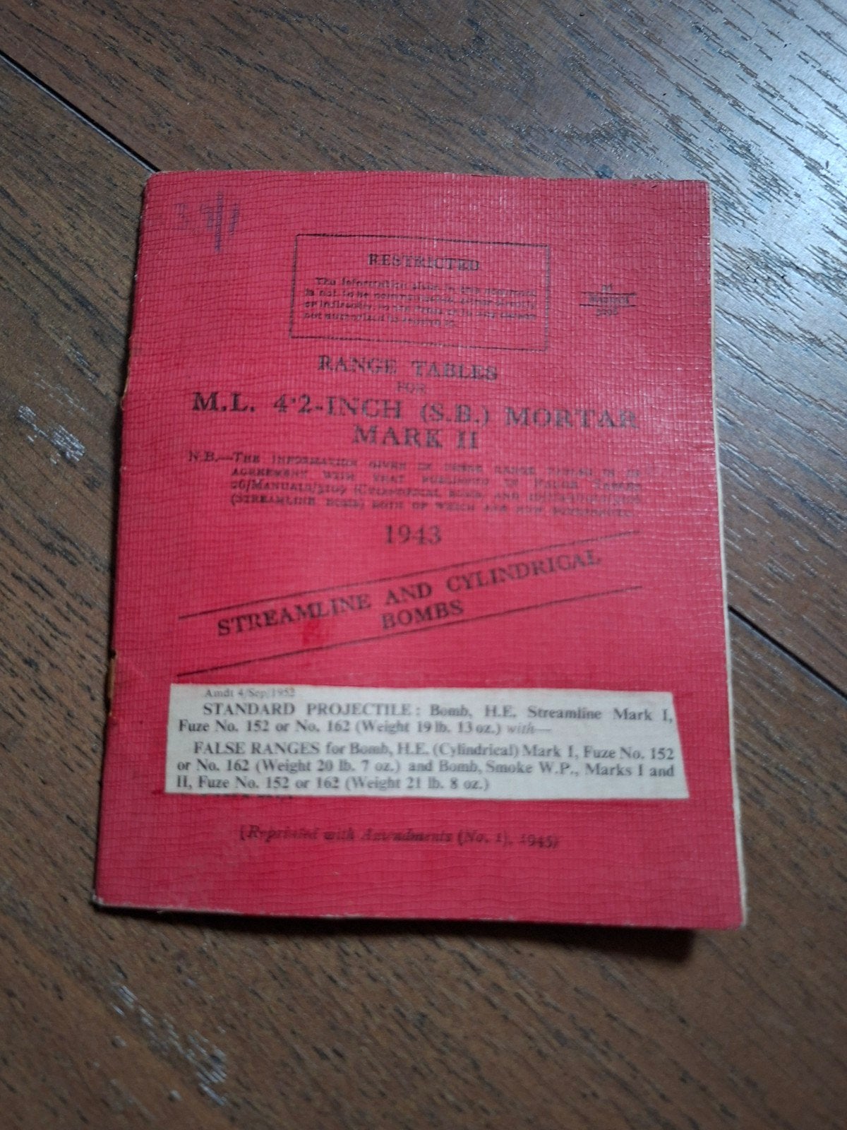 Britse mortier instructie boekje model 1943, Verzamelen, Militaria | Tweede Wereldoorlog, Ophalen of Verzenden, Landmacht, Engeland