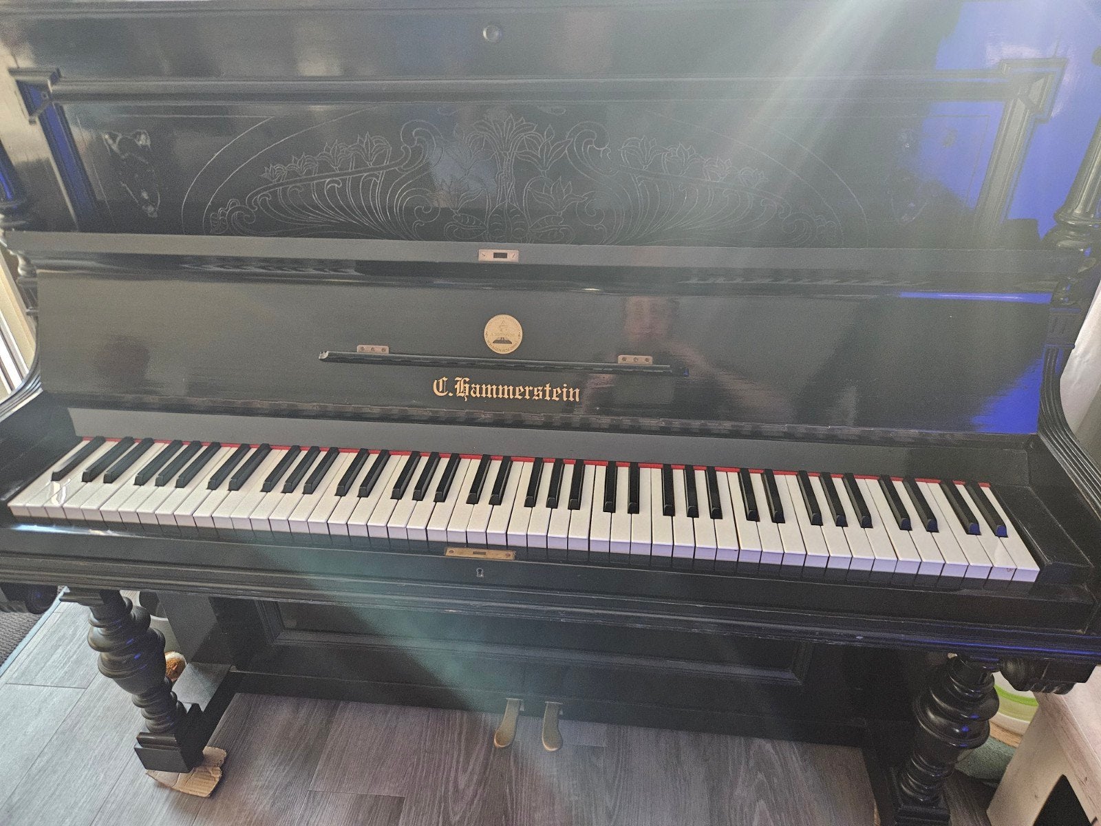 Prachtige zwarte piano - C. Hammerstein, Ophalen, Gebruikt, Zwart, Piano