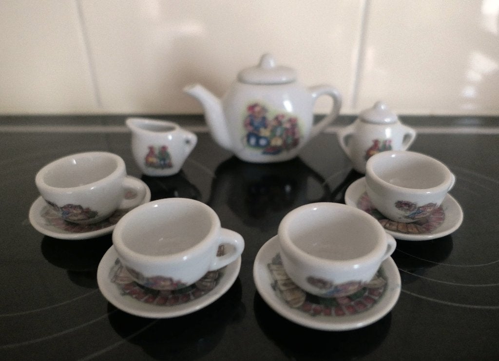 Vintage Douwe Egberts Kinderservies - Poppenservies "Muizen", Ophalen of Verzenden, Zo goed als nieuw, Porselein, Compleet servies