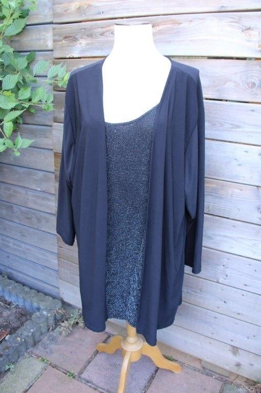 Twinset zwart/ zilver magna mt 56/58 Vaste prijs, Kleding | Dames, Zwart, Magna, Gedragen, Shirt of Top
